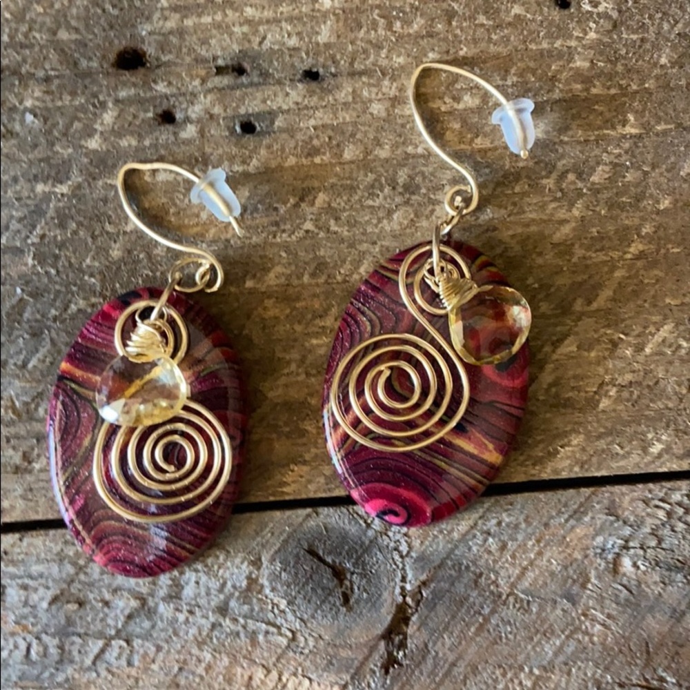 GOLD GEMSTONE Artisan Earrings